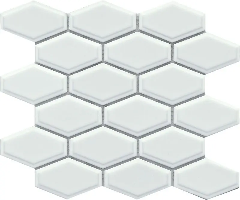 Emser Tile Reward Series F27REWAWH1011MHW Porcelain Mosaic Tile, 11 L Tile, 10 W Tile, Pressed Edge, Snow