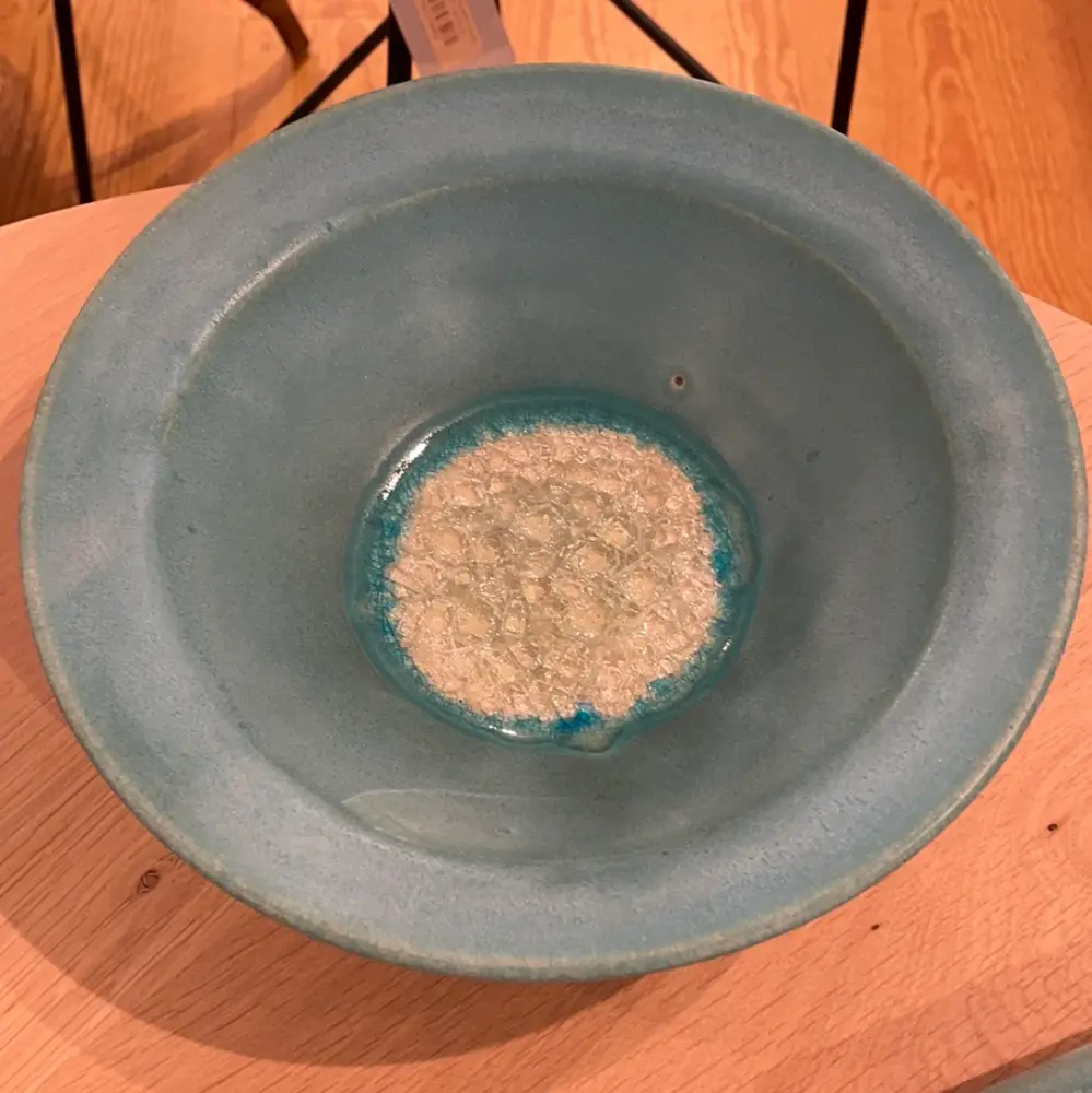 Flared 10" Bowl Glass Accents ~ Aqua