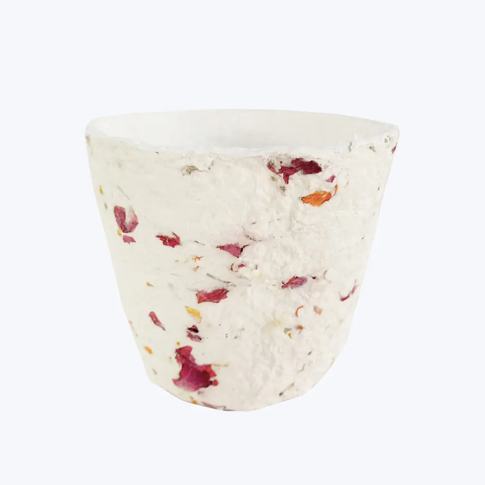 Floral Cotton Mache Planter
