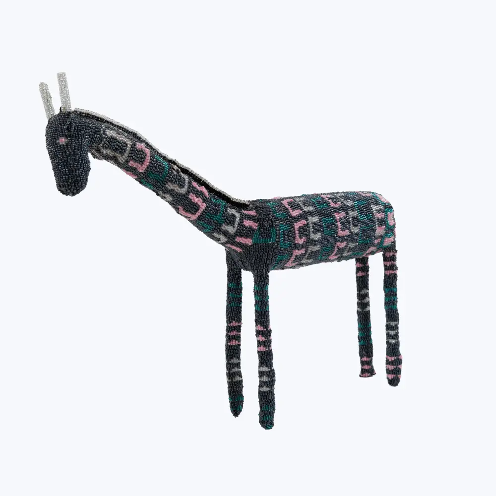 Generous Teal/Pink Square Beaded Giraffe