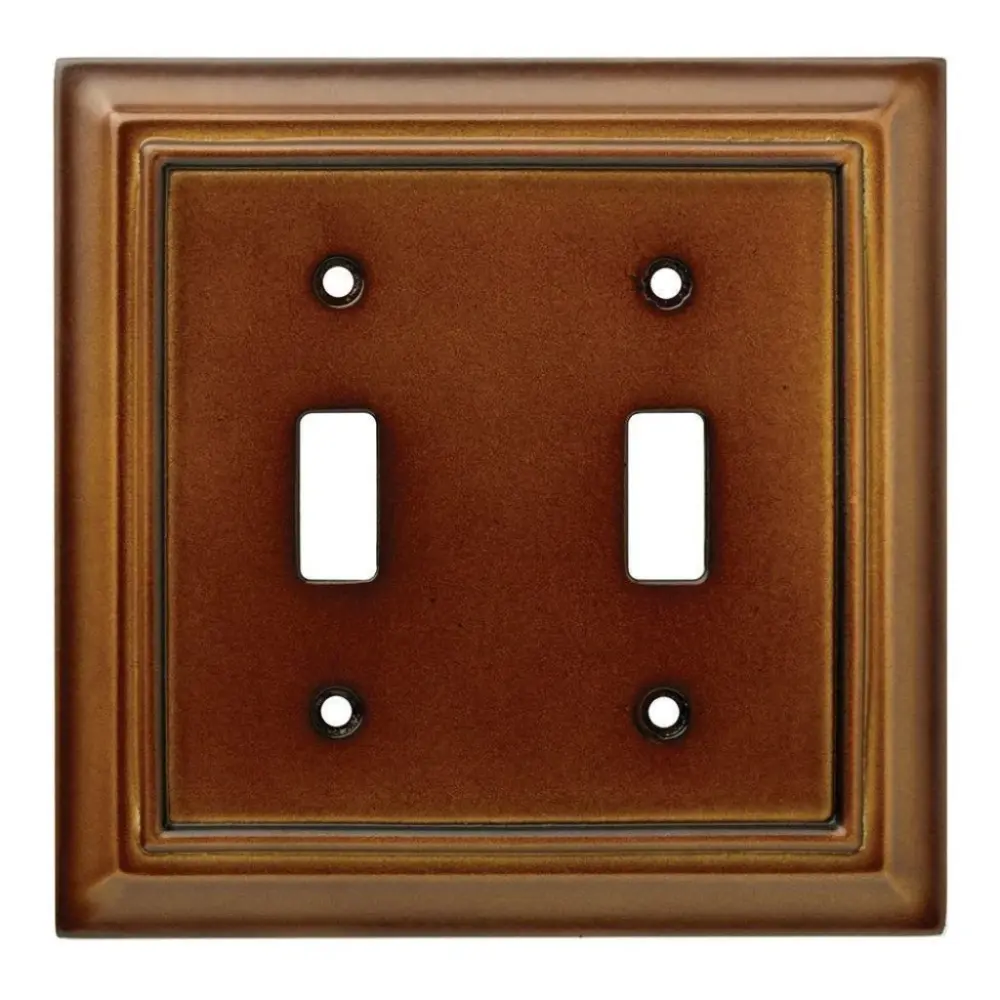 Hampton Bay Architectural Wood Decorative Paired Switch Plate, Saddle Damaged Box