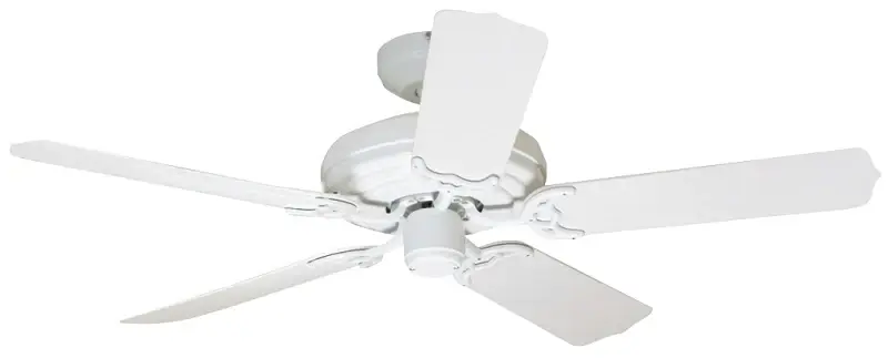 Hunter Sea Air Series 53054 Ceiling Fan, 5-Blade, Pearl Housing, White Blade, 52 Sweep, Plastic Blade, 3-Speed