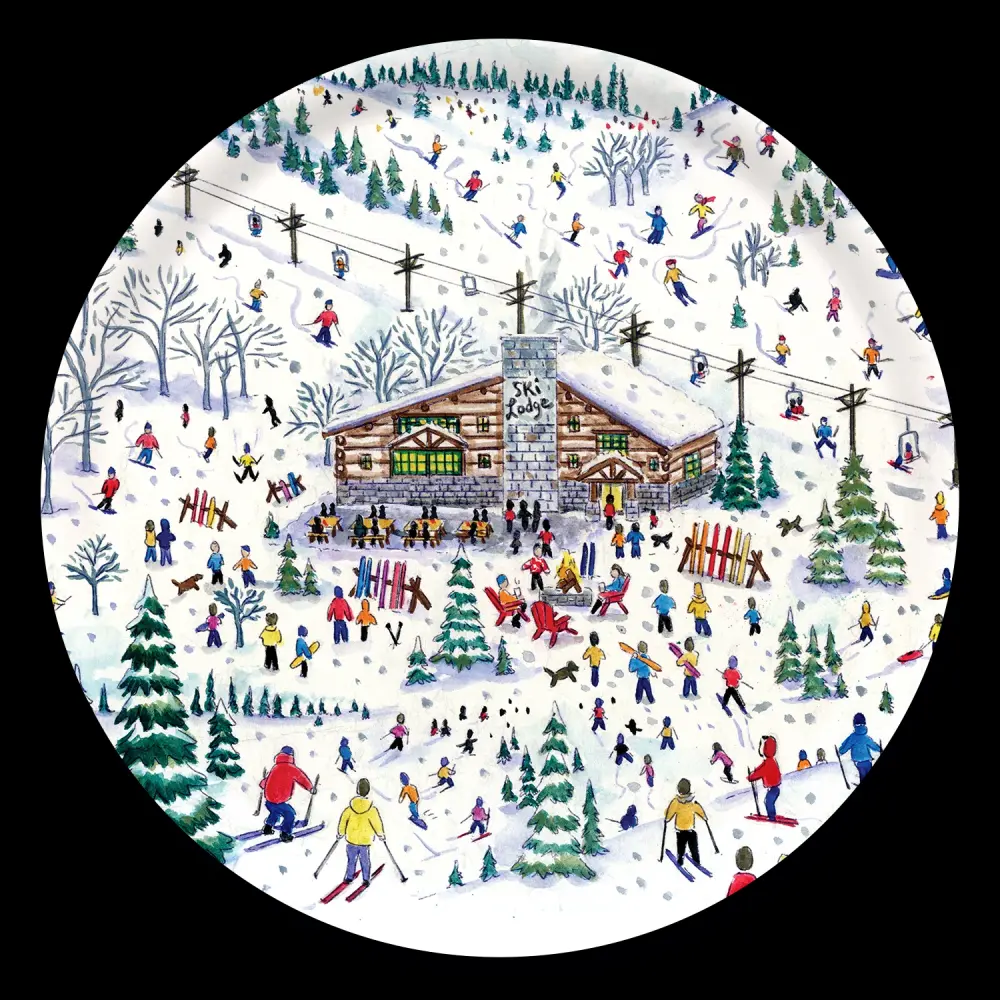Ski Lodge Decorative Tray | Winter Sports Skiing Snow