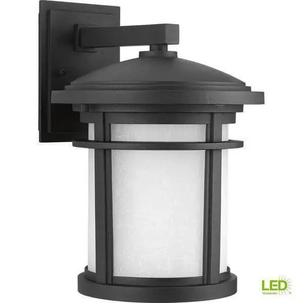 Wish Collection 1-Light 12.5 . Outdoor Textured Onyx LED Wall Lantern Damaged Box