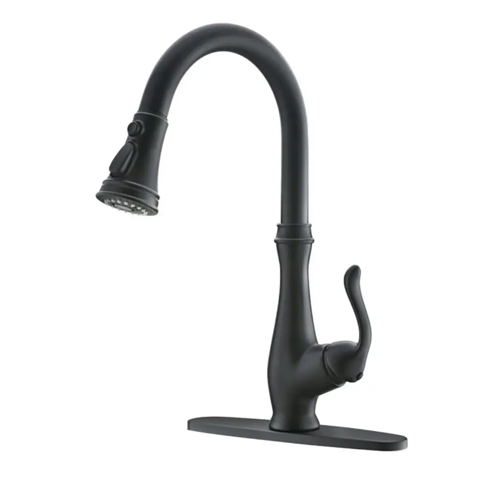 Multifunctional Kitchen Faucet Pull Down Sprayer Single Handle Matte Black