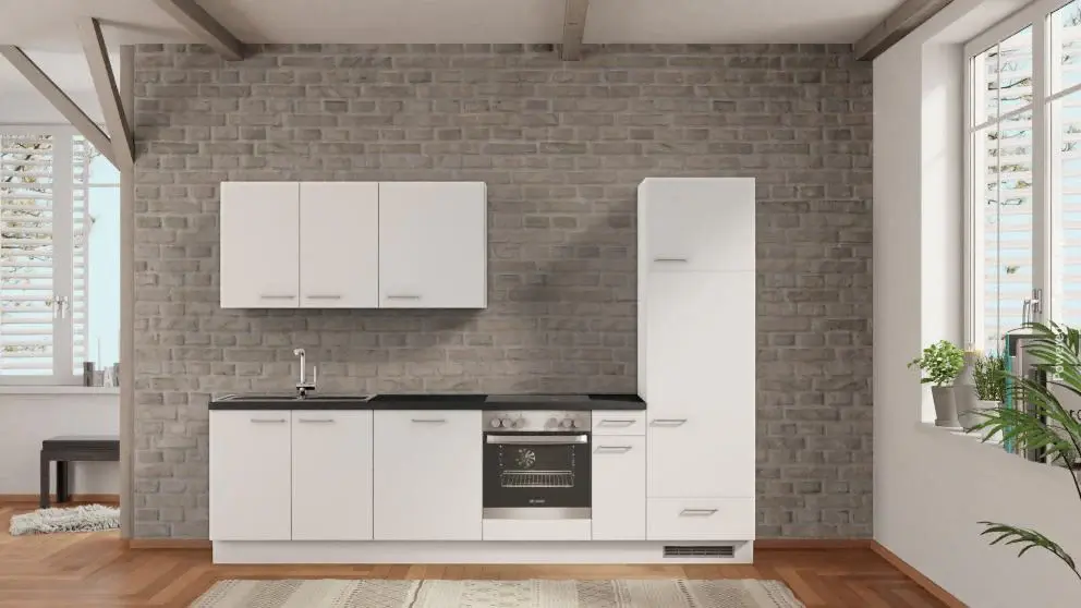 nobilia complete kitchen Bielefeld 300 cm online buy concrete slate gray --
