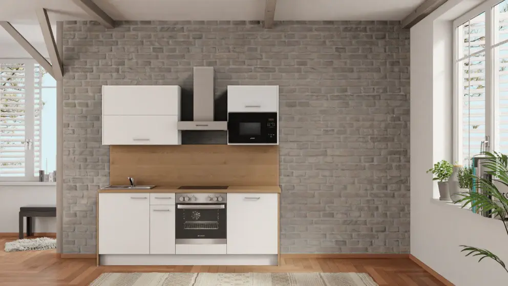 nobilia kitchen Ludwigsburg 210 cm white satin prices oak Provence buy online