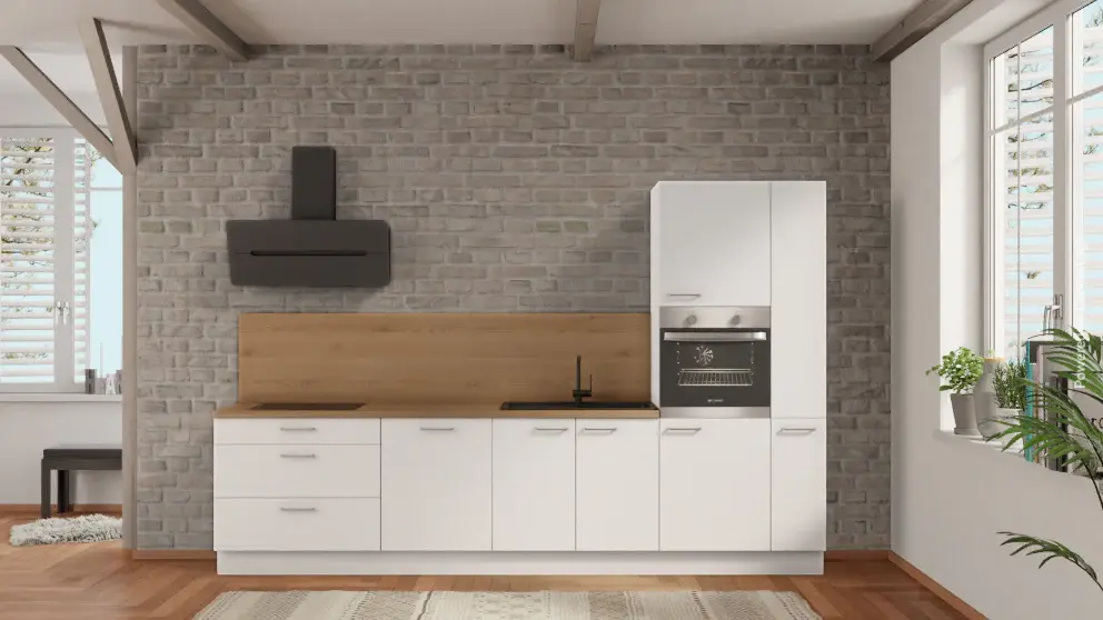 nobilia kitchen Neustadt 330 cm white kitchen reasonably priced oak Provence dishwasher Lifetime Warranty