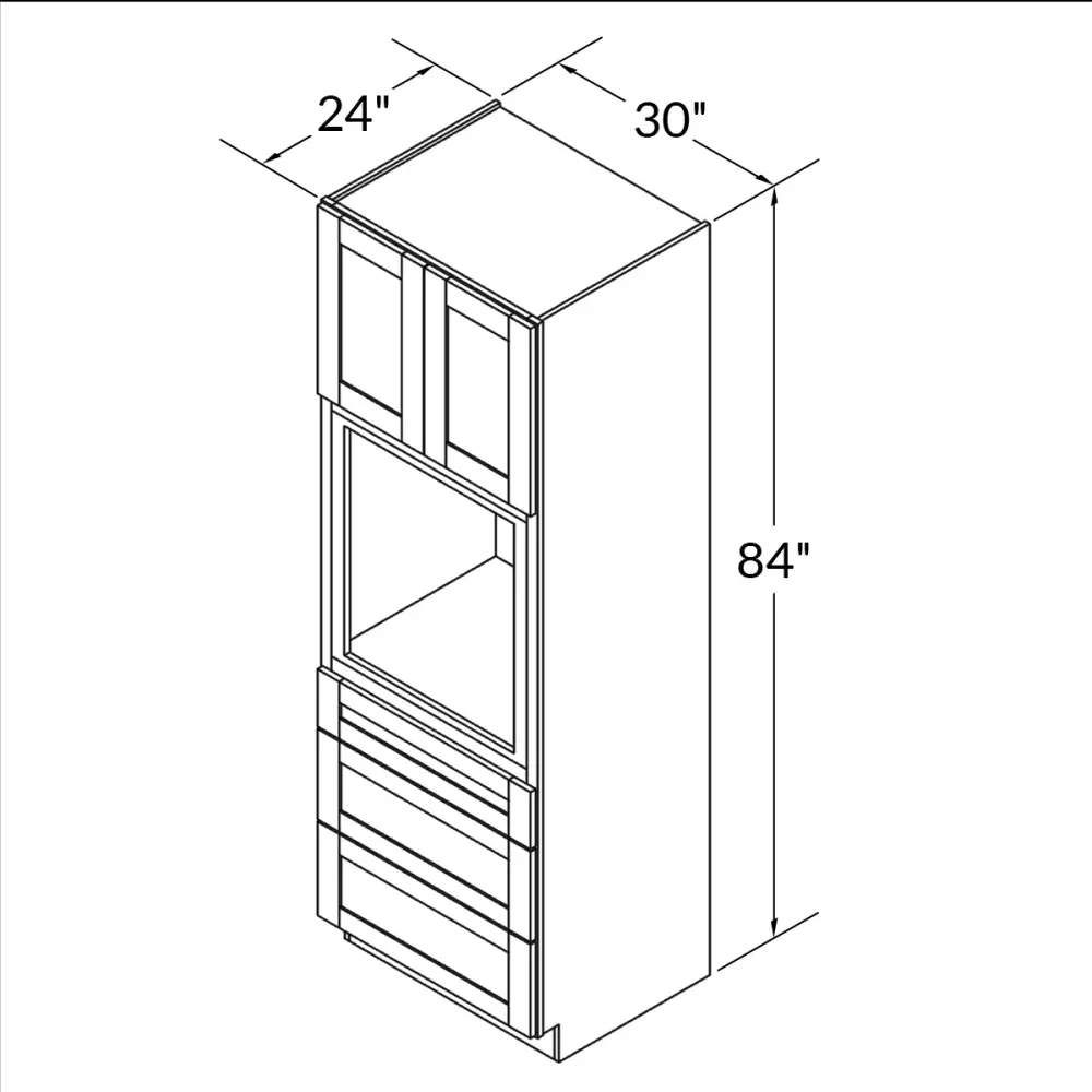 Oven Kitchen Cabinet OC3084 Danbury Sapphire LessCare 30 . width 84 . height 24 . depth