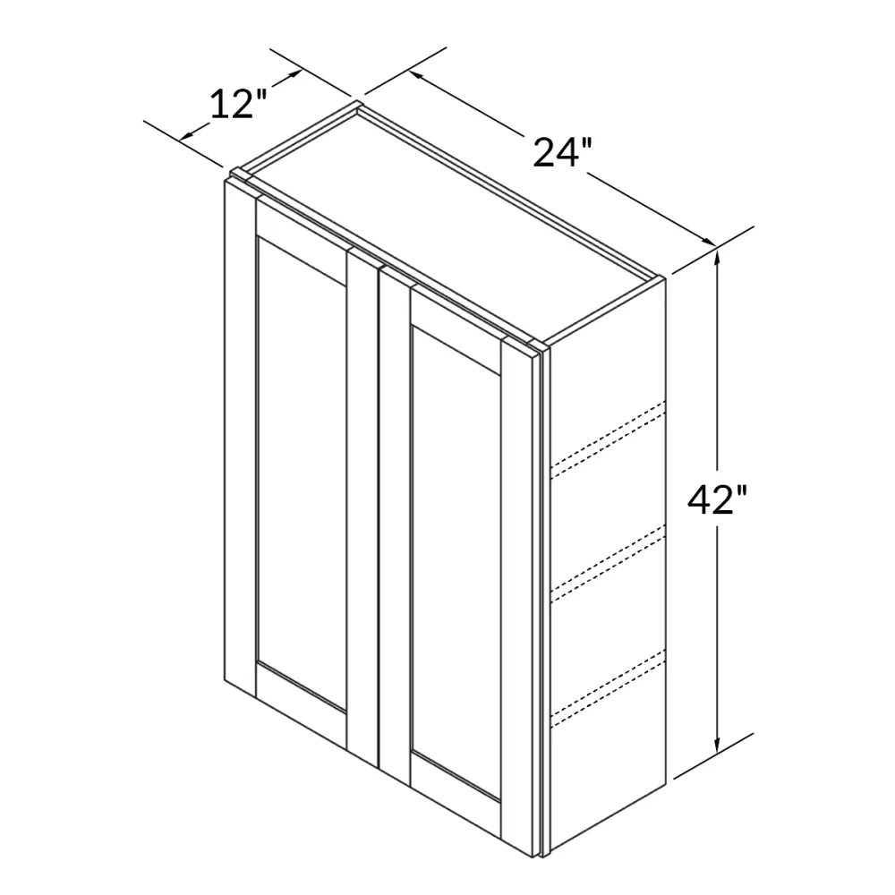Wall Kitchen Cabinet W2442 Danbury Azure LessCare 24 . width 42 . height 12 . depth