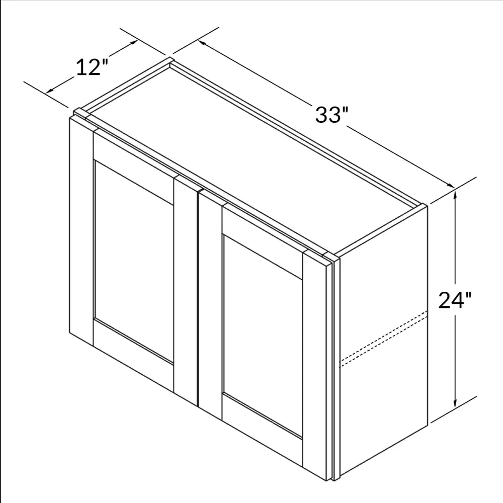 Wall Kitchen Cabinet W3324 Alpina Chalk LessCare 33 . width 24 . height 12 . depth