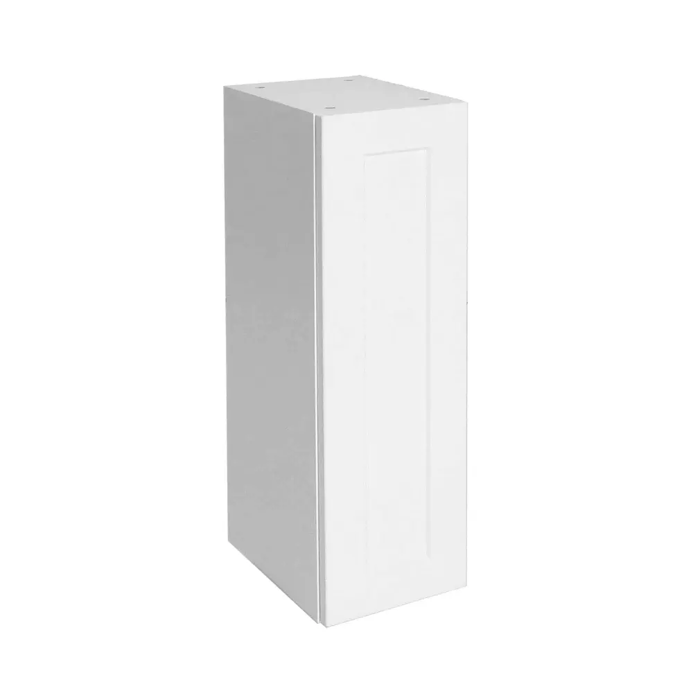 White Melamine Shaker Style Kitchen Wall Cabinet 1 Door, 9"