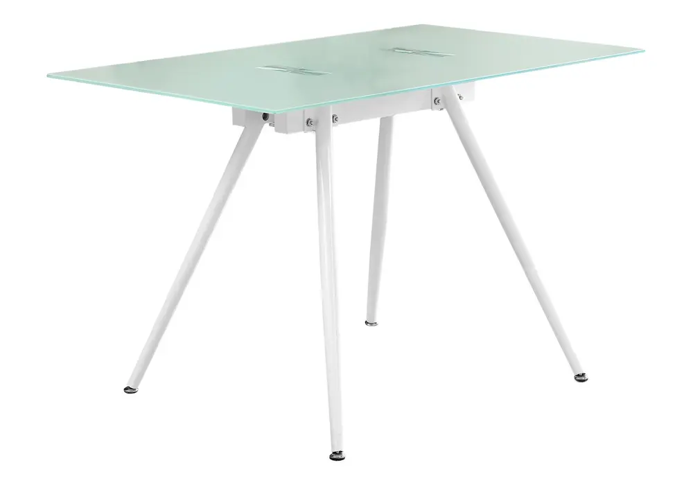 Dual Monitor Computer Desk Home Office, Laptop, Tempered Glass, Contemporary & Modern - Alabaster