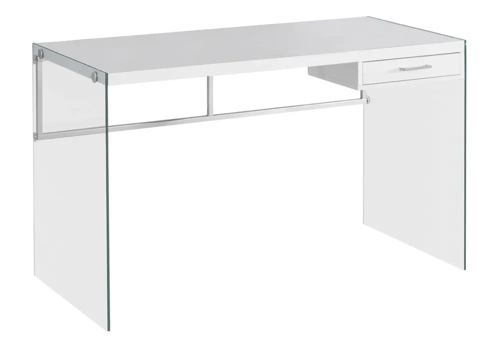 Modern Minimalist Contemporary Design Computer Desk Home Office, Storage Drawers