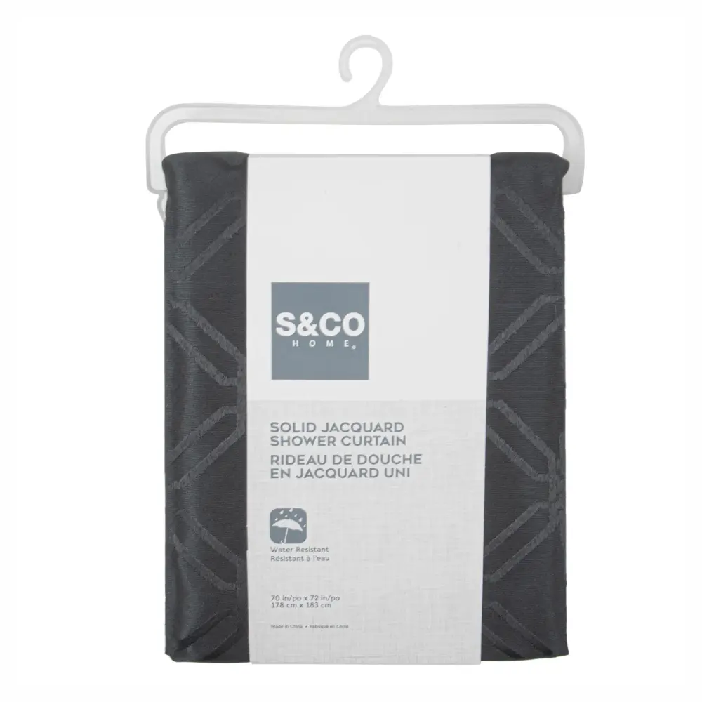 Jaquard Shower Curtain Charcoal Grey, 70" x 72"
