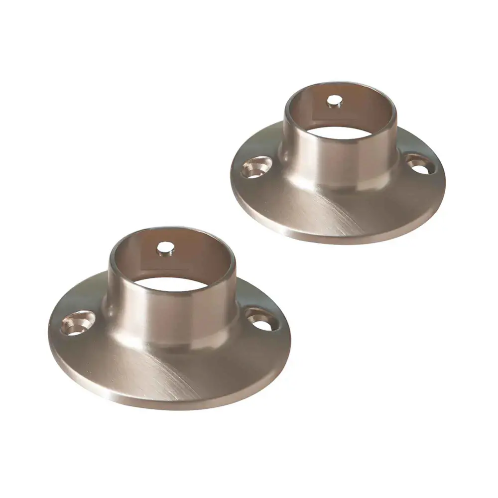 Round Shower Curtain Rod Collar, Satin Nickel (2 Units)
