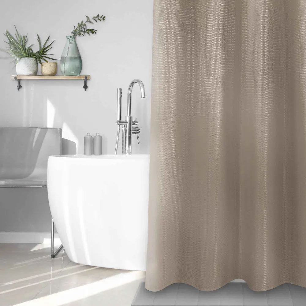 Waffle Shower Curtains Hiking Trail Color, 70" x 72"