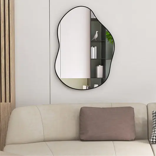 Costway 22" x 30.5" Irregular Wall Mounted Mirror Luxury Back Board, Black, HZ10207DK