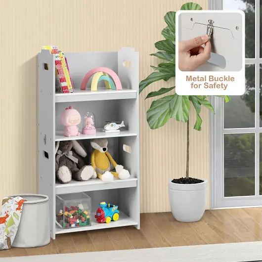 Costway 4--1 Kids Table and Chairs Multiple Storage Learning, Polished Silver Gray, HY10119GR