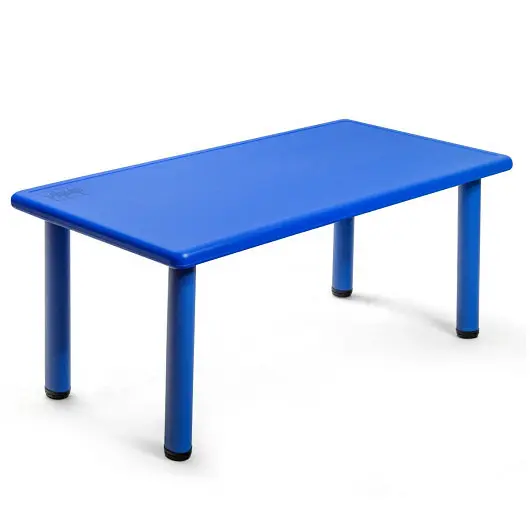 Costway ANSI-Rated Kids Polymer Rectangular Learn and Play Table, Blue, HW64567BL