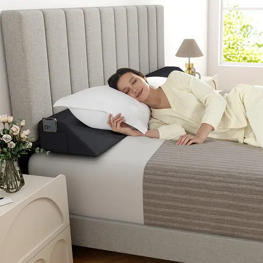Costway Bed Wedge Pillow Storage Pouch-King Size, HU10410GR-K