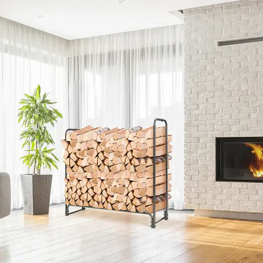 Costway Classic Firewood Storage Log Rack, 5 Feet, NP10538GR