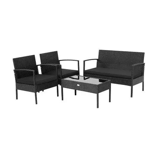 Costway 4 Each Patio Rattan Furniture Set Cushion, HW68938