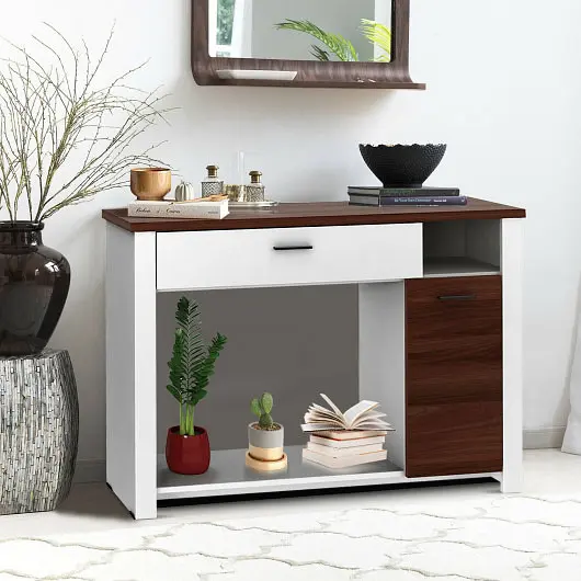 Costway 48 Inch Console Table Drawer and Cabinet, JV10177