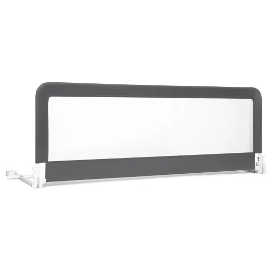 Costway 59 Inch Folding Breathable Baby Bed Rail Guard Securety Strap, Gunmetal, BB0486GR