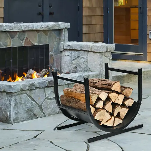 Costway 17 Inch U, Influenced Firewood Rack Alloy Steel, OP70817