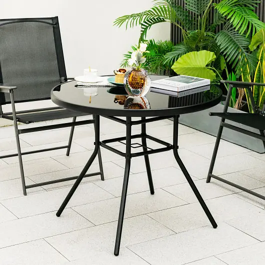 Costway 34 Inch Patio Dining Table 1.5 inch Umbrella Hole Garden, NP11141