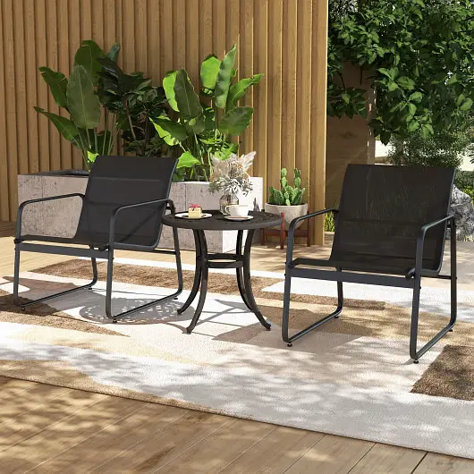 Costway 24 Inch Patio Side Table Adjustable Footpads Poolside Backyard Balcony, Rustic Brown, NP11322CF