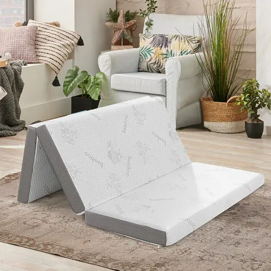 Costway 4 Inch Tri-fold Cool Gel Memory Foam Mattress-Full Size, HU10392-M