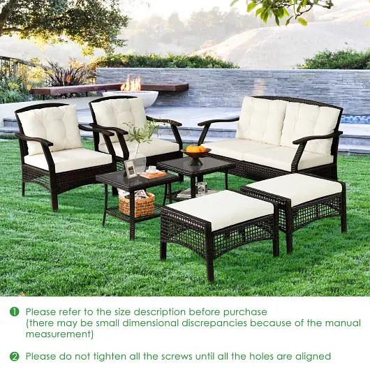 Costway 7 Individual Outdoor Patio Furniture Set Waterproof Cover, HW69345+