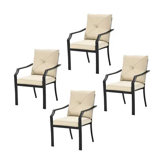 Costway 4 Pieces Outdoor Dining Set Removable Cushions and Rustproof Steel Frame, NP10080WL-BE