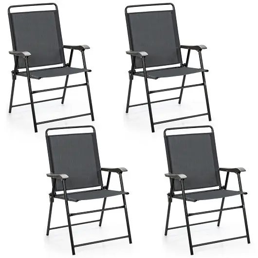 Costway 4 Pieces Travel-friendly Outdoor Folding Chair Armrest, OP70711