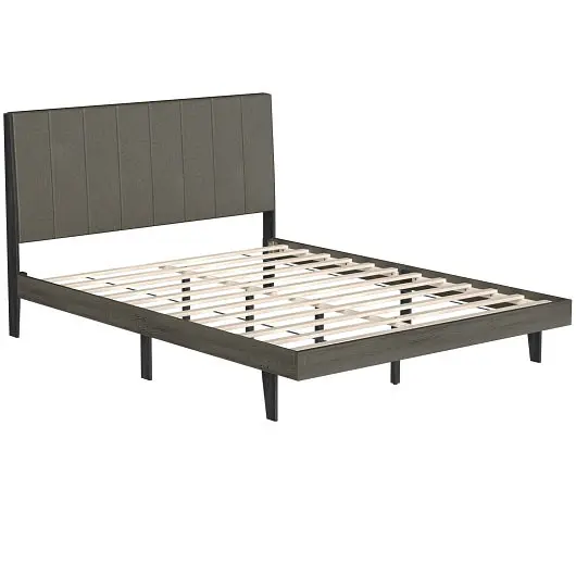 Costway Queen Size Upholstered Bed Frame Tufted Headboard, HU10066