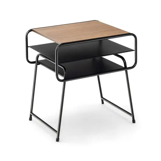 Costway Reliable 3-tier Space-saving Side End Table Storage Shelf, Coffee, JV10462CF