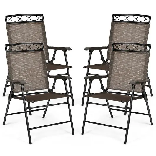 Costway Set 4 Patio Folding Chairs, OP70338