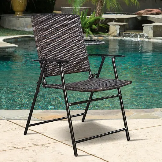 Costway Set 4 Rattan Folding Chairs, HW51584