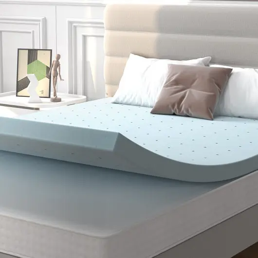 Costway Simple 4 Inch Gel Injection Memory Foam Mattress Top Ventilated Mattress Double Bed-Queen Size, HU10052-Q