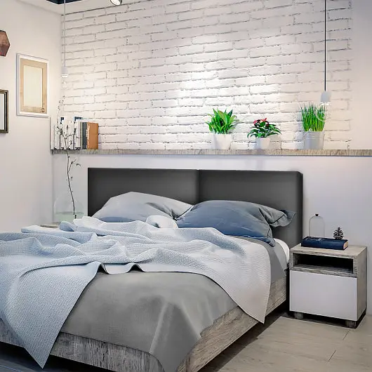 Costway Slim PU Leather Upholstered Wall Mounted Headboard Bedroom, HU10213DK