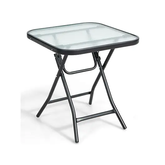 Costway Sustainable 18 Inch Square Patio Bistro Table Rustproof Frame, NP10401
