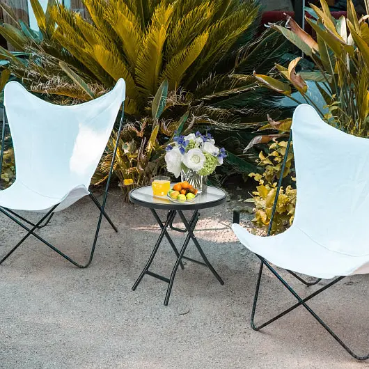 Costway Traditional Patio Side Table Tempered Glass Tabletop, NP10402