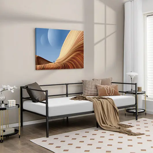Costway Twin Size Metal Daybed Frame Living Room Bedroom, HU10407