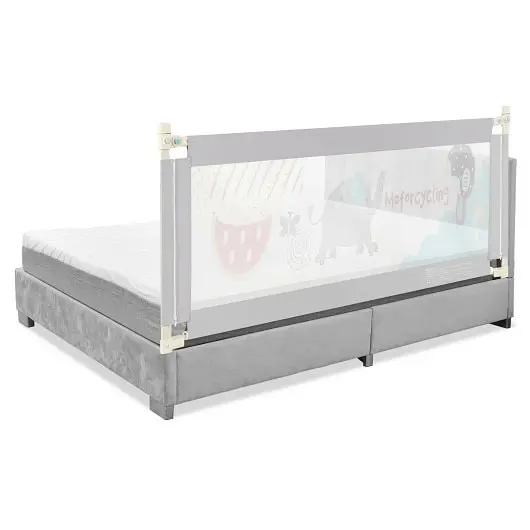Costway Versatile 69 Inch Toddlers Vertical Lifting Baby Bedrail Guard Lock, Gray, BS10026GR