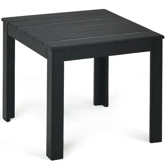 Costway Wooden Square Patio Coffee Bistro Table, Black, OP70304BK