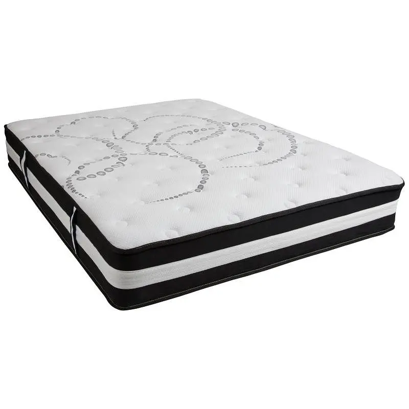 Flash Adjustable Furniture Capri Cozy Sleep 12 Inch CertiPUR-US Certified Hybrid Pocket Spring Mattress, Queen Mattress Bo...