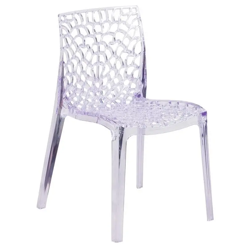 Flash All-Weather Furniture Vision Series Transparent Stacking Side Chair, FH-161-APC-GG Flash Furniture