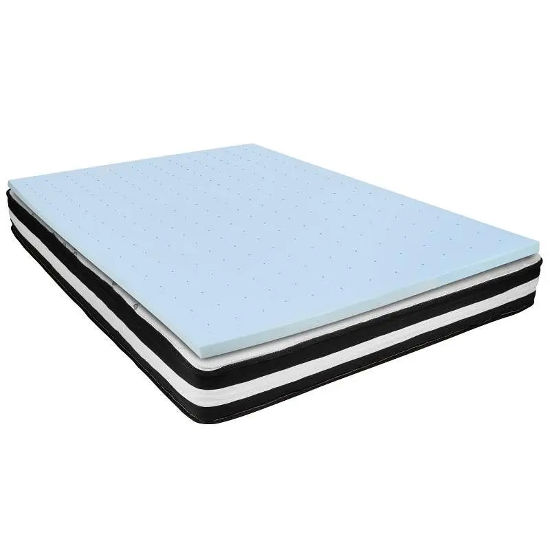 Flash Chemical-Resistant Furniture Threaded Capri Cozy Sleep Queen 10" CertiPUR-US Certified Foam Pocket Spring Mattr...